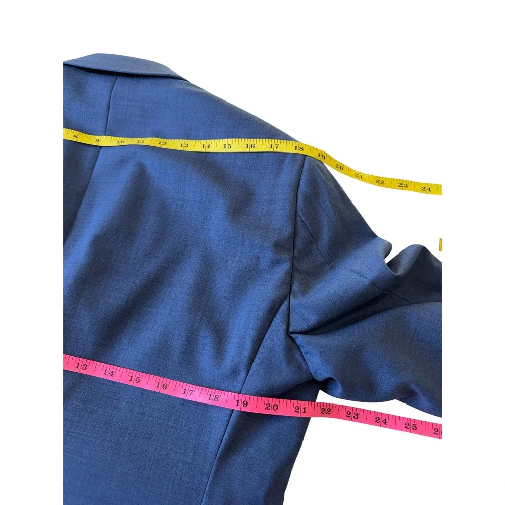 Indochino Mens Hemsworth Blue Blazer Jacket Custom Floral Lining‎ 100% Wool